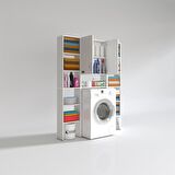 Kenzlife çamaşır makinesi dolabı veronikamaksdublemdf byz 180*096*20 % 100 MDF full Mdf banyo arkalıksız raflı