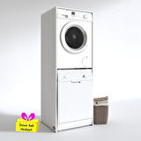 Kenzlife çamaşır-bulaşık makinesi dolabı borya byz 180*70*60 banyo arkalıksız + tekli duvar rafı hediyeli