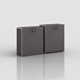 Kenzlife ayakkabılık ayakkabı dolabı kilitli be real gri 160*70*32 kapaklı arkalıklı ofis dolabı iki bölme