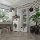 Kenzlife çamaşır makinesi dolabı hayzumsüpürge byz 180*126*55 banyo kiler çift kapaklı arkalıklı 
