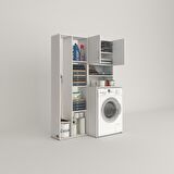Kenzlife çamaşır makinesi dolabı hayzumsüpürge byz 180*126*55 banyo kiler çift kapaklı arkalıklı 