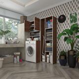 Kenzlife çamaşır makinesi dolabı hayzumsüpürge cvz 180*126*55 banyo kiler çift kapaklı arkalıklı 