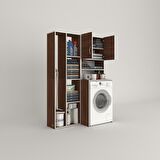 Kenzlife çamaşır makinesi dolabı hayzumsüpürge cvz 180*126*55 banyo kiler çift kapaklı arkalıklı 