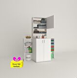 Kenzlife çamaşır makinesi dolabı kasparovmaks byz kurutma dolabı + tekli duvar rafı hediyeli