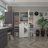 Kenzlife çamaşır makinesi dolabı kasparovmaksduble byz 180*126*55-20 banyo kapaklı arkalıksız