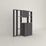 Kenzlife çamaşır makinesi dolabı kasparovmega gri 180*156*55-20 banyo kapaklı arkalıksız