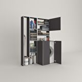 Kenzlife çamaşır makinesi dolabı kasparovsüpürge gri 180*126*55-20 banyo kapaklı arkalıksız