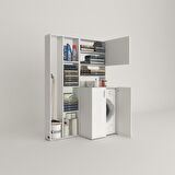 Kenzlife çamaşır makinesi dolabı kasparovsüpürgemdf byz 180*126*55-20 % 100 mdf full mdf banyo kapaklı arkalıksız