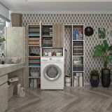 Kenzlife çamaşır makinesi dolabı veronikamega crd 180*156*20 banyo arkalıksız raflı