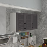 Kenzlife hazır mutfak dolabı limon60 gri mod2 60*120*32 mebran kapak suntalam gövde