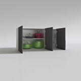Kenzlife hazır mutfak dolabı limon60 gri mod2 60*120*32 mebran kapak suntalam gövde
