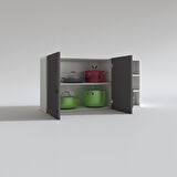 Kenzlife hazır mutfak dolabı maydanoz60 gri mod2 60*120*32 mebran kapak suntalam gövde