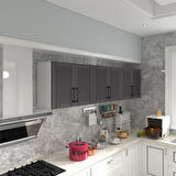 Kenzlife hazır mutfak dolabı elma60 gri mod2 60*240*32 mebran kapak suntalam gövde