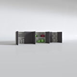 Kenzlife hazır mutfak dolabı elma60 gri mod2 60*240*32 mebran kapak suntalam gövde