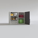 Kenzlife hazır mutfak dolabı roka60 gri mod2 60*080*32 mebran kapak suntalam gövde