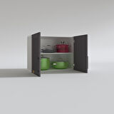 Kenzlife hazır mutfak dolabı kıvırcık60 gri mod2 60*080*32 mebran kapak suntalam gövde