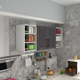 Kenzlife hazır mutfak dolabı domates60 gri mod2 60*160*32 mebran kapak suntalam gövde