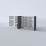 Kenzlife hazır mutfak dolabı patlıcan60 gri mod2 60*160*32 mebran kapak suntalam gövde