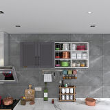 Kenzlife hazır mutfak dolabı zencefil60 gri mod2 60*160*32 mebran kapak suntalam gövde