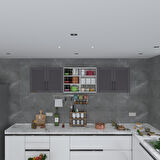 Kenzlife hazır mutfak dolabı bulgur60 gri mod2 60*240*32 mebran kapak suntalam gövde