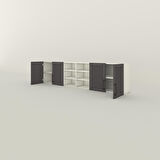 Kenzlife hazır mutfak dolabı bulgur60 gri mod2 60*240*32 mebran kapak suntalam gövde