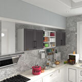 Kenzlife hazır mutfak dolabı bulgur90 gri mod2 90*240*32 mebran kapak suntalam gövde