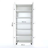 Kenzlife mutfak dolabı tahiri gribyz 188*80*37 çok amaçlı dolap arkalıklı