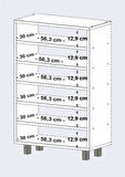 Kenzlife ayakkabılık cimcime6 cvzbyz 98*060*32 kapaklı 6 raflı 18 çift ayakkabı kapasitesi