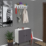Kenzlife ayakkabılık galoş4 gribyz 53*080*32 kapaklı 4 raflı 16 çift ayakkabı kapasitesi