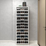 Kenzlife kapaklı ayakkabılık bosnevi mat beyaz suntalam 183*060*30 otuzaltı çift ayakkabı kapasitesi arkalıksız 