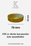  Twıst-Of20 Adet 70 mm Yarım Etek Gold Cam Kavanoz Kapağı (20li)