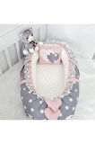 Babynest Gri Yıldızlı Nest Anne Yanı Bebek Yatağı
