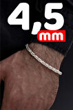 Parlak Kral 4.5 Mm Erkek Gümüş Bileklik