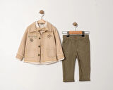 ERKEK ÇOCUK PAPYON AKSESUARLI 3'LÜ PAMUKLU KUMAŞ TAKIM