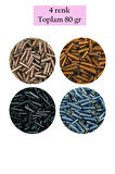 Uzun Boru Kesme Boncuk Çap 2mm Uzunluk 10 mm - 4 Renk - Toplam 80 Gram - BNC426