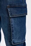DeFacto Erkek Çocuk Kargo Jogger Esnek Bantlı Paça Jean Pantolon B5447A824SPNM28