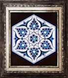 Armada Çini 21x23 Cm AL 4 İznik Desenli  Altıgen Çini Pano