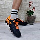 M.P 1357 Siyah-Turunucu Krampon Çimsaha Futbol Ayakkabı