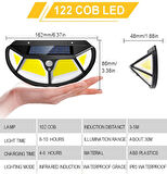 Technojet 2Adet 122COB Ledli Güneş Enerjili Bahçe Aydınlatma Solar Lamba Hareket Sensörlü