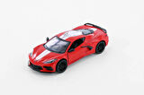 Kinsmart 2021 Chevrolet Corvette Stingray C8 Livery Edition Diecast Car Set Kırmızı