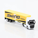 Welly 1:64 Ölçek Metal Kafalı Volvo Dorseli Tır Yaklaşık 30 Cm Beyaz