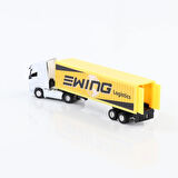 Welly 1:64 Ölçek Metal Kafalı Volvo Dorseli Tır Yaklaşık 30 Cm Beyaz