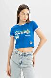 DeFacto Coool Looney Tunes Fitted Bisiklet Yaka Ribana Kısa Kollu Tişört D1172AX24SMBE439