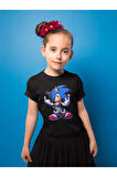 Tasarım Sonic Baskılı Unisex Çizgi Film Çocuk Tişört (1-12 Yaş)