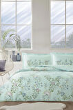 ÖZDİLEK NEVRESİM TAKIMI  RANFORCE 57 TEL ÇİFT KİŞİLİK MINT ROMANTIC TOUCH
