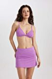 DeFacto Parlak Kumaş Mini Plaj Eteği-Fall in Love B0628AX24SMPR442