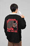 Berserk Kill 'Em All Baskılı Unisex Oversize Anime Sweatshirt