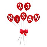 23 Nisan Süsleri Kapı Süsü ve Ay Yıldız Baskılı Balon 10 lu 23 Nisan 29 Ekim Bayram Süsleri