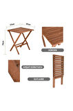 Reyo Ceviz Gürgen Katlanır 3'lü Bistro Set Balkon Bahçe Masa Sandalye Seti (MİNDERSİZ) 1.Kalite