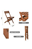 Reyo Ceviz Gürgen Katlanır 3'lü Bistro Set Balkon Bahçe Masa Sandalye Seti (MİNDERSİZ) 1.Kalite
